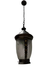 Art Nouveau Patinated Brass Hall Lantern, 1900s